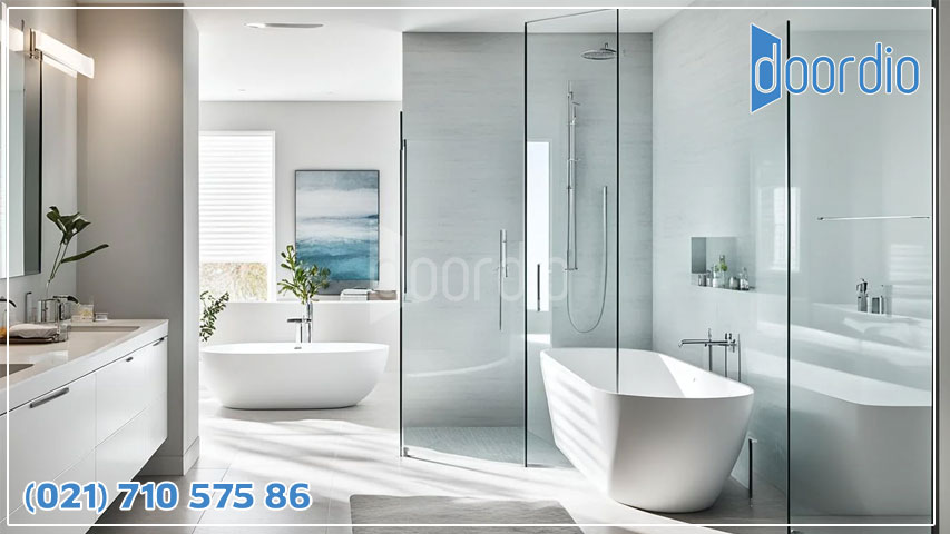 طرح شیشه ای حمام